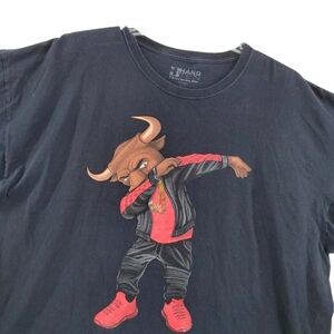 Chicago Bulls Dab T-Shirt Hard Ten 10 Men 3XL Black Crew SS Anthropomorphic